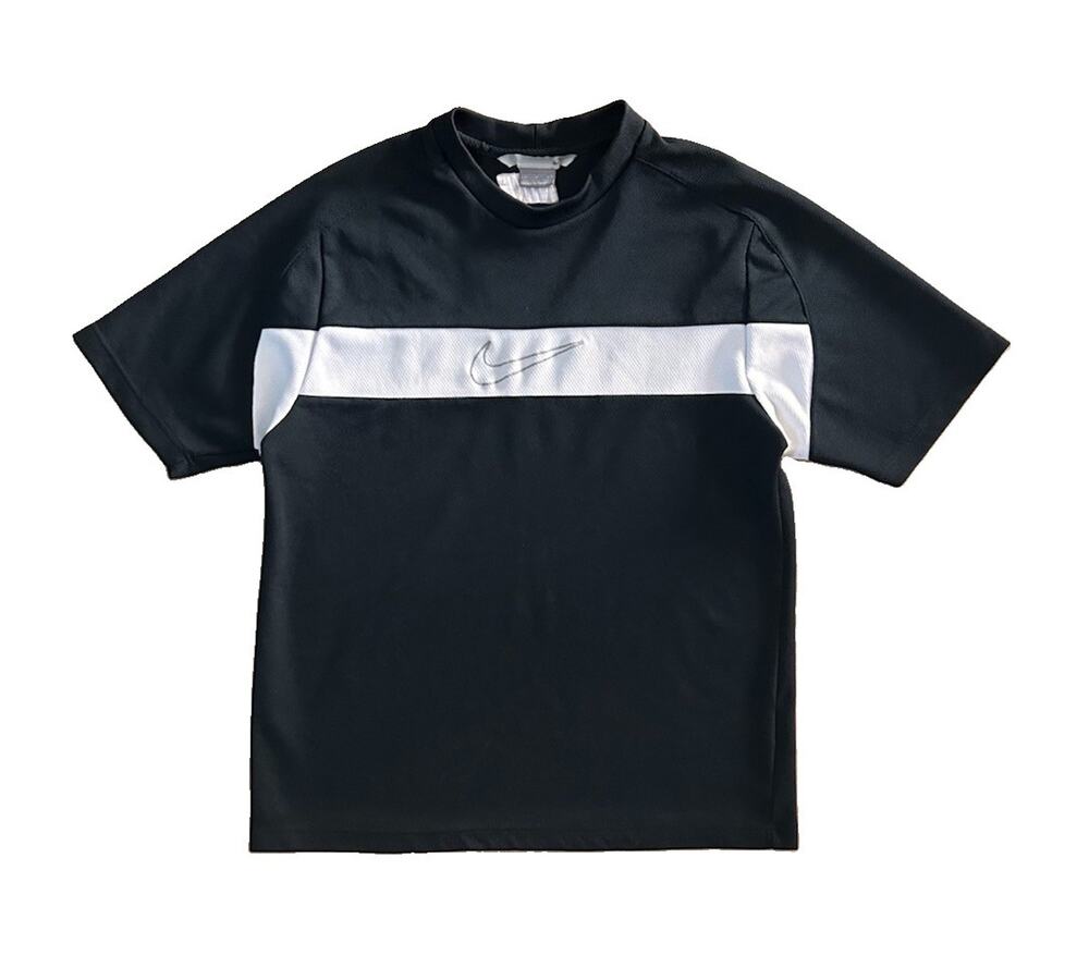 Y2K Nike Athletic Jersey Short Sleeve T-Shirt Black White Swoosh Logo Men’s M